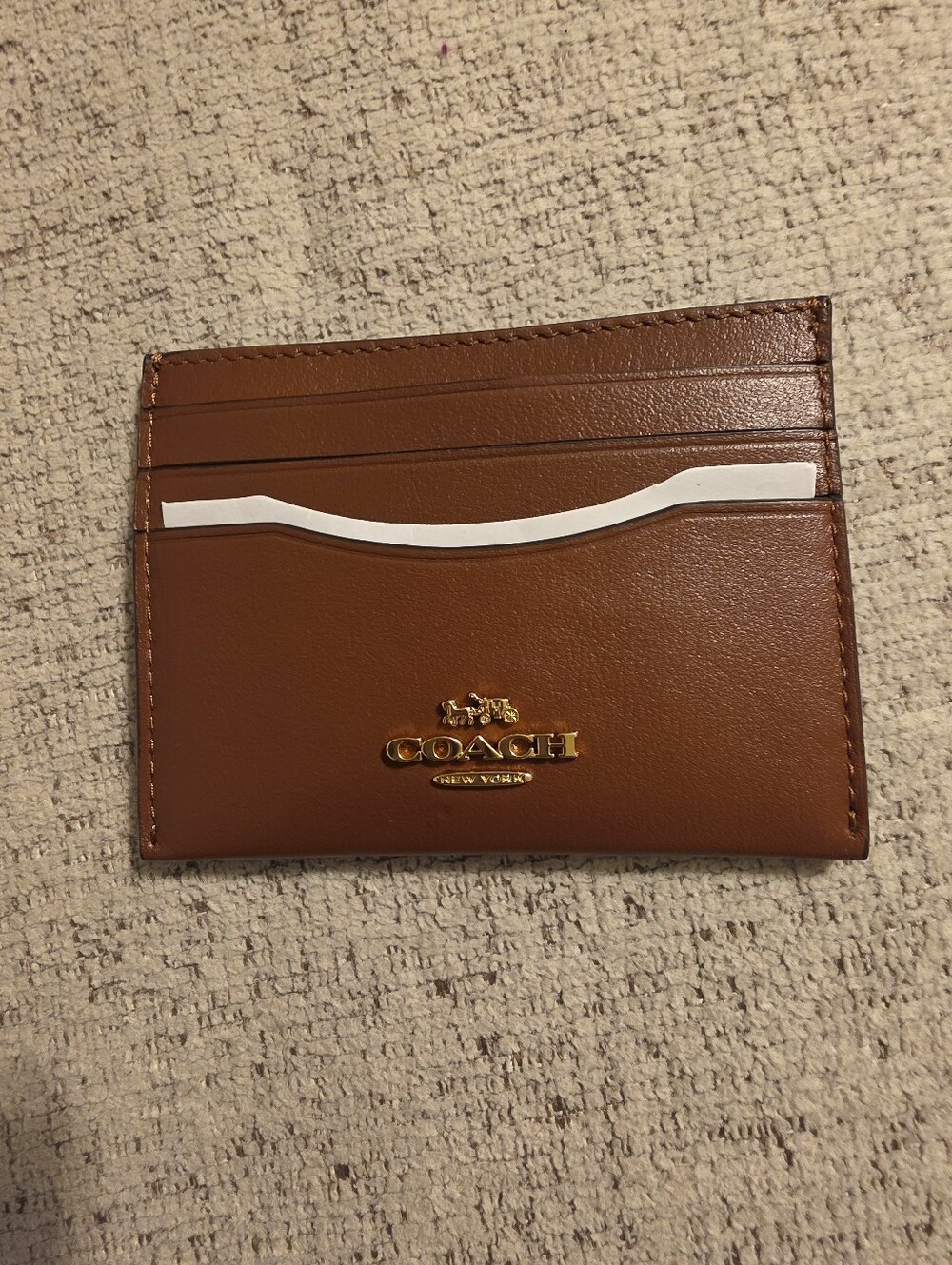 Coach Leather Slim ID Card Holder Wallet Sabel New With Tag